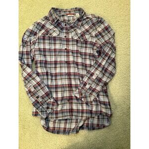 Lot of 2 Women's LL Beam pocketed Flannel Shirts size M